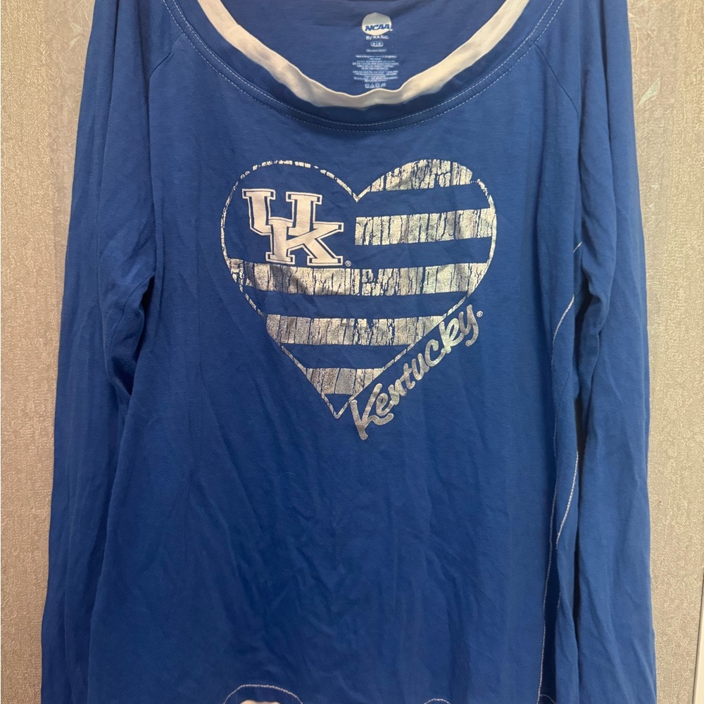 NCAA Blue and Cream Long Sleeve Shirt